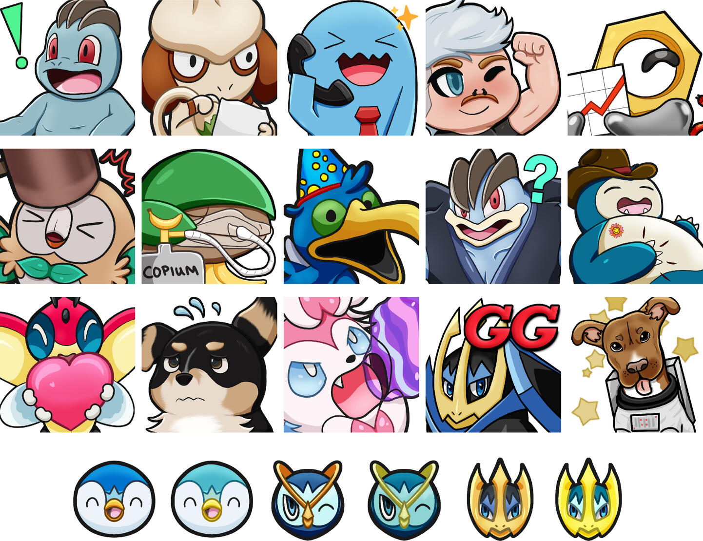 Twitch Emotes & Subscriber Badges | Commission Work | 2022 - 2024 | Clip Studio Paint