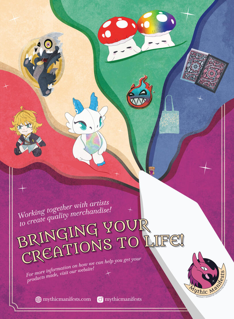 Mythic Manifests Promo Poster | Visual Communications Capstone | Fall 2024 | Adobe Illustrator & Adobe Photoshop