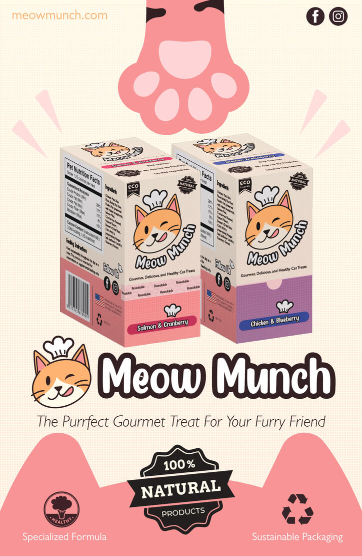 MeowMunch Poster | Typography II | Spring 2024 | Adobe Illustrator