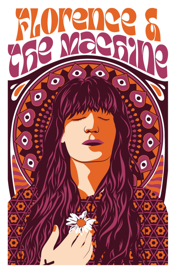 Florence + The Machine Rock Poster | Contemporary Art | Spring 2024 | Adobe Illustrator