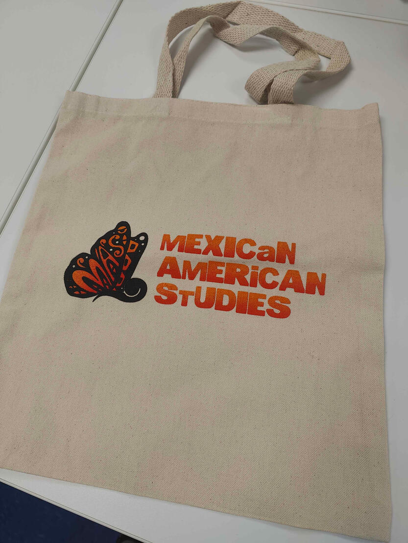 UTRGV Mexican American Studies Logo printed on canvas tote bag | Adobe Illustrator